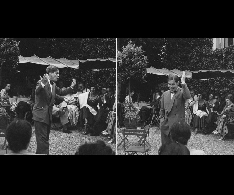 Lacan speaking at a picnic
