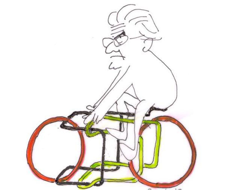 Lacan on ring-bike (cartoon)